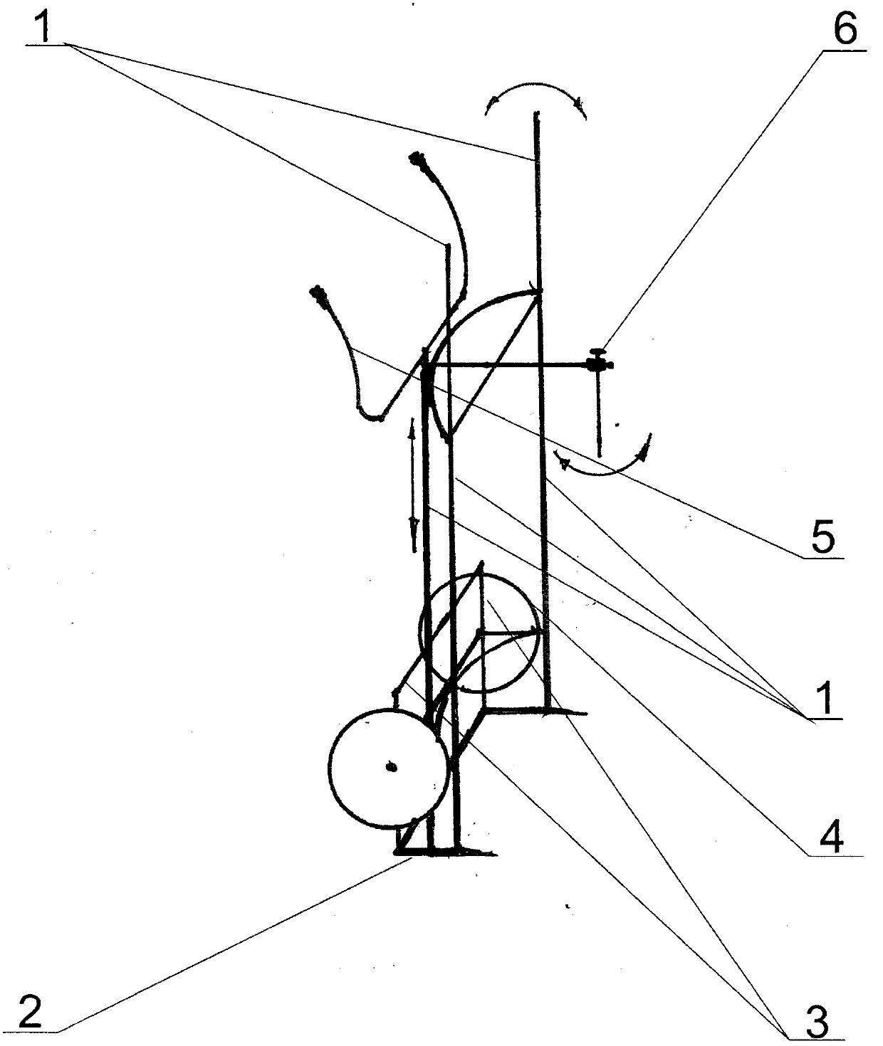 Handle type supporting leg vertical type trolley