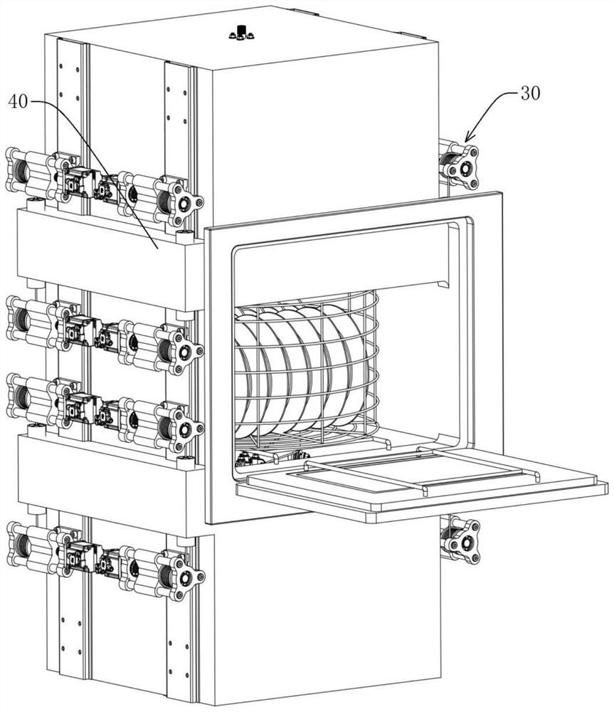 Traction swing type dish-washing machine spraying mechanism