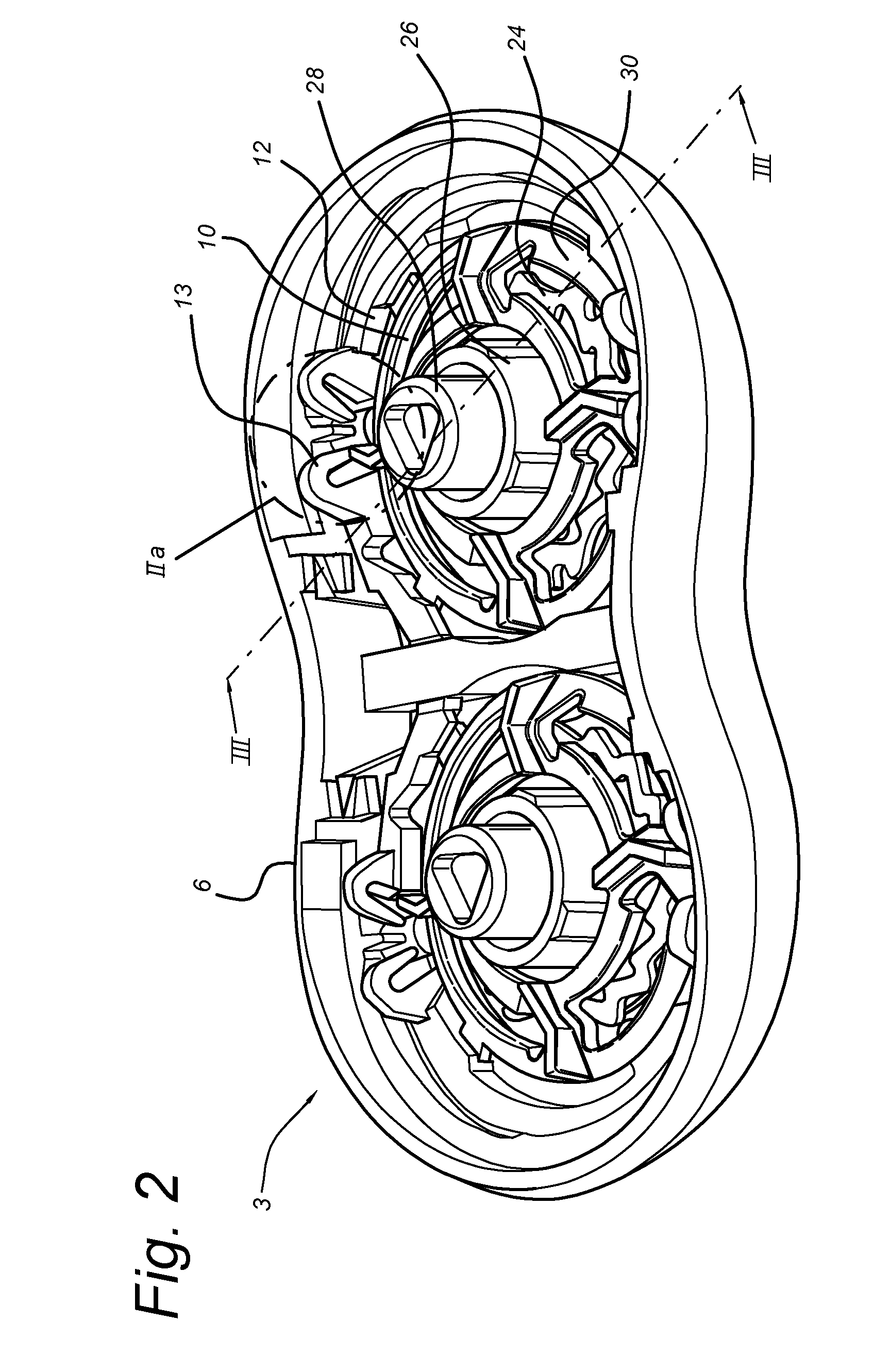 Rotary shaving head having a locking retainer