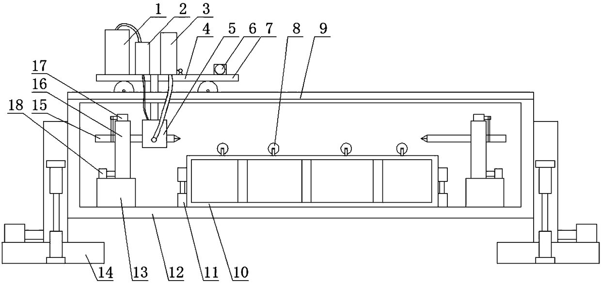 Suspended steel tube externally sprayed plastic powder recovery integrated spraying production line