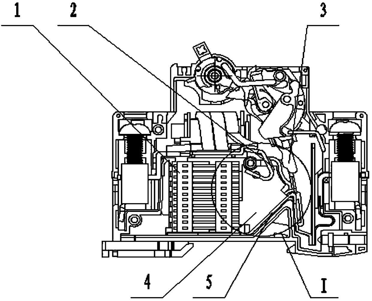 An arc extinguishing structure of a DC small circuit breaker