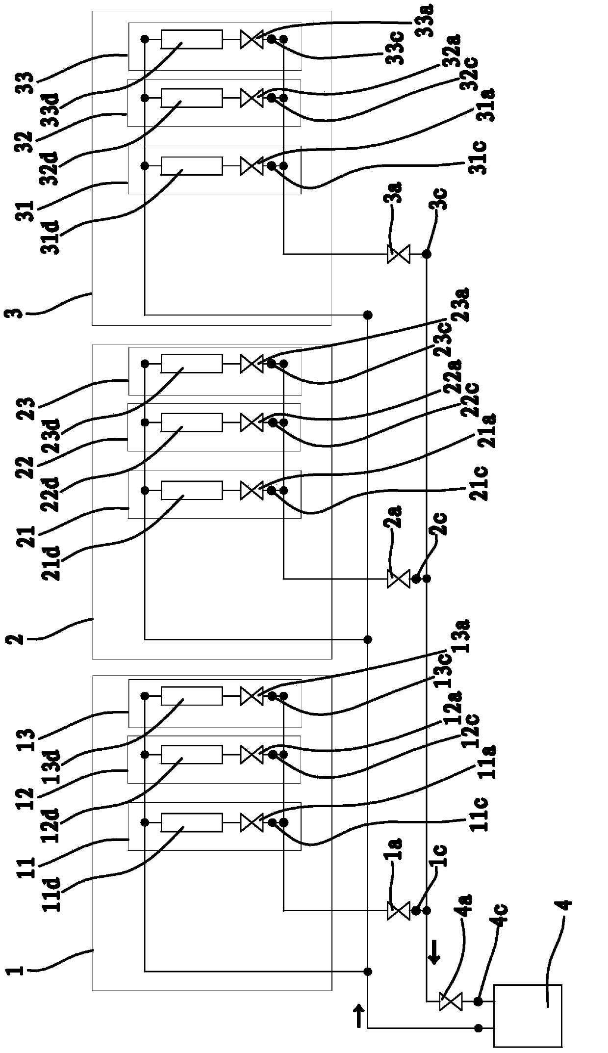 Hydraulic balance temperature adjusting method