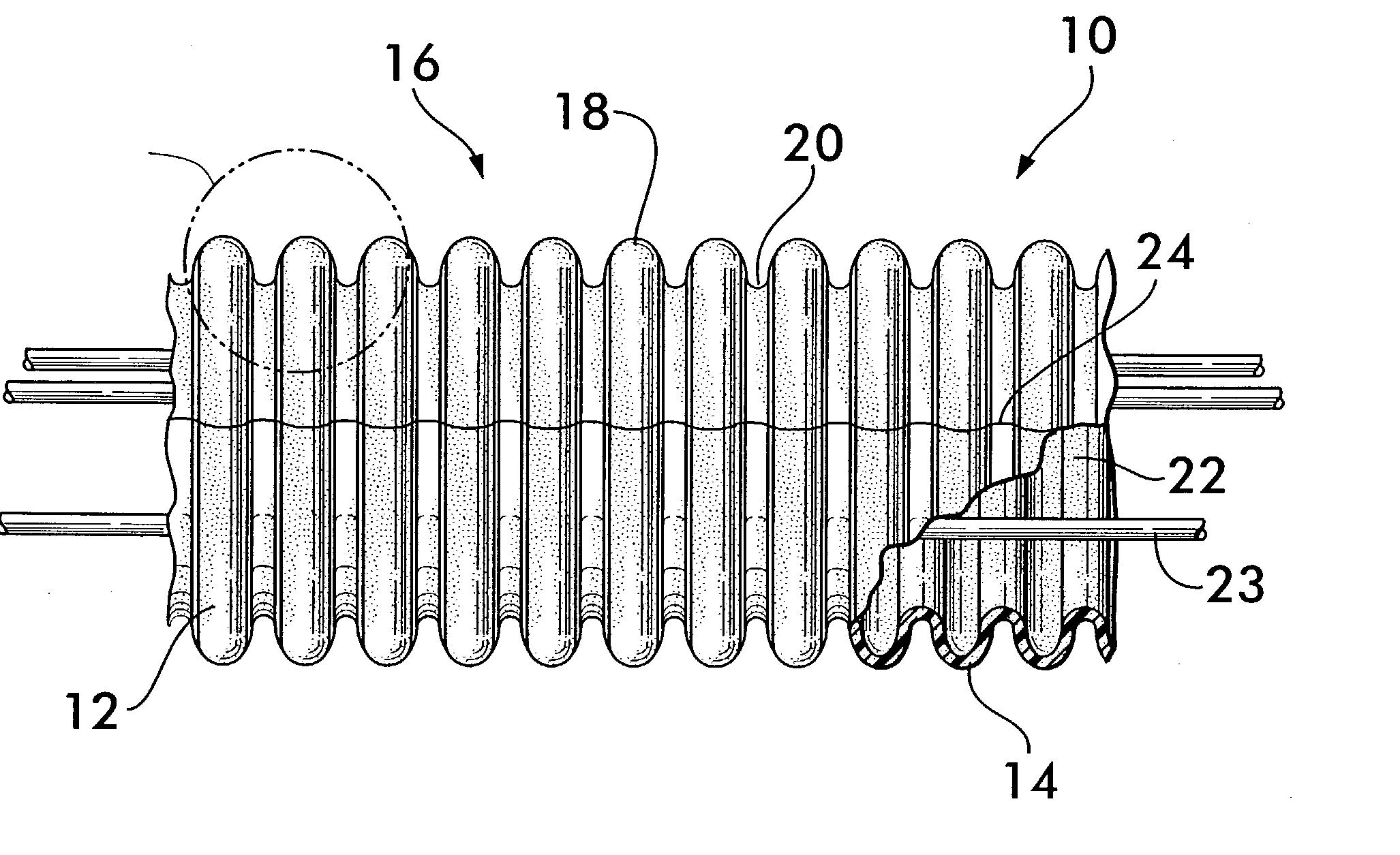 Monolayer foamed corrugated sleeve