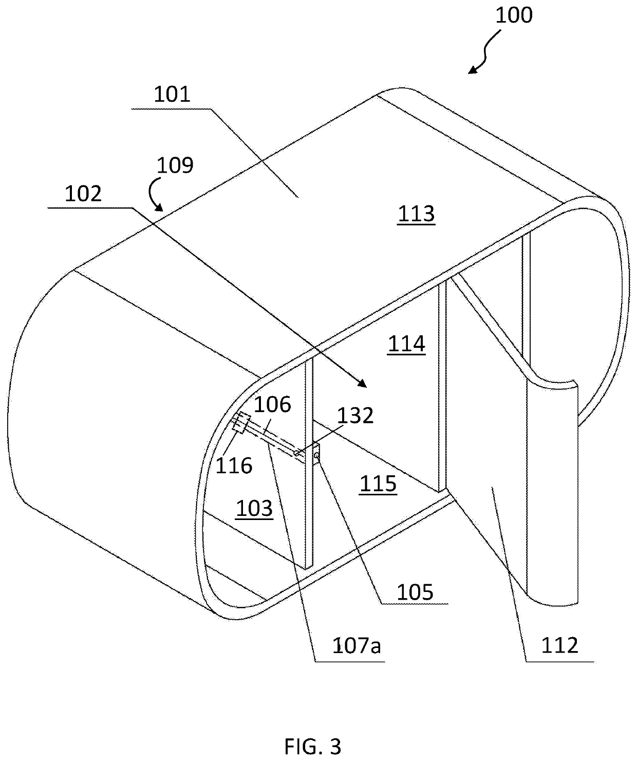 Furniture item with concealed power line