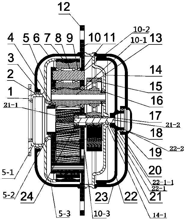 Integrated semi-direct drive wind generator transmission chain and gearbox for same