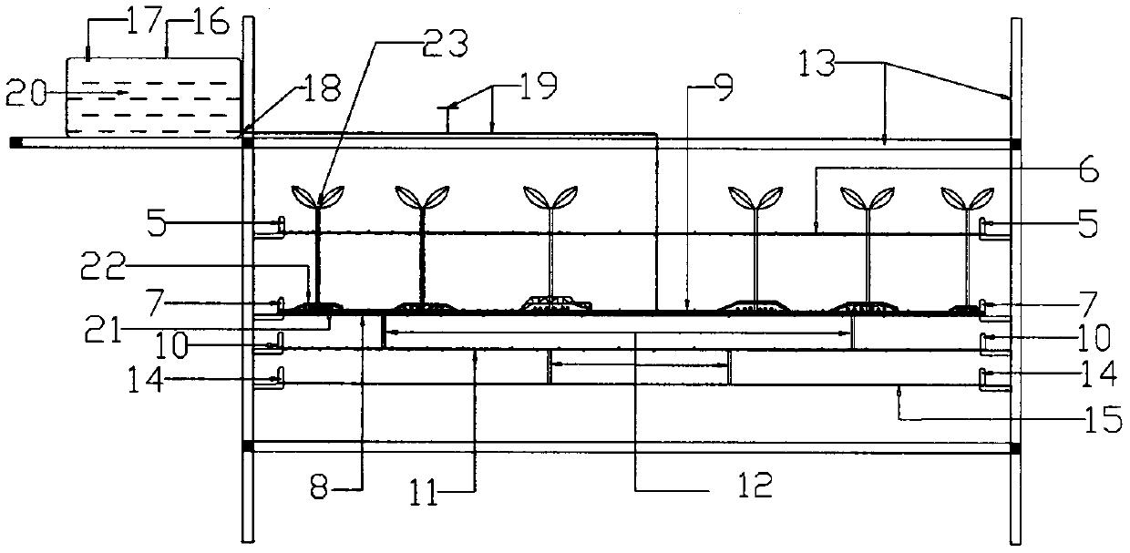 Soilless culture device with water absorption and retention network matrix