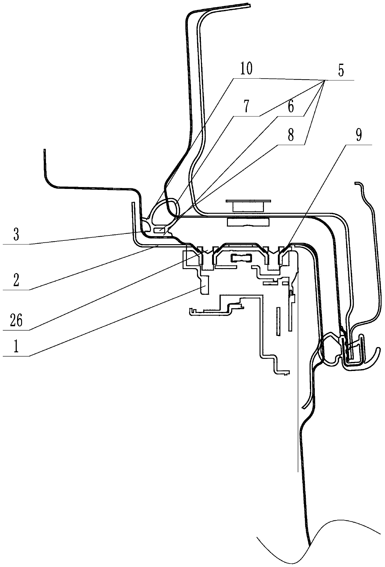 Automobile door and door lock connection structure and assistant positioning device for same