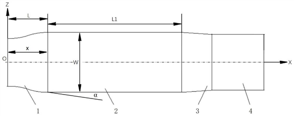 Transition profile calculation method for variable cross-section shape high-speed wind tunnel test section