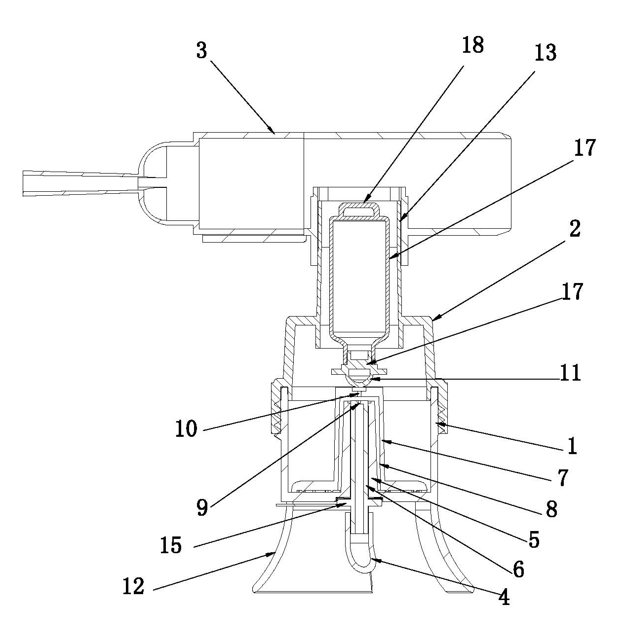 Disposable simple targeting pneumatic atomizing administration device preloaded first-aid liquid medicine