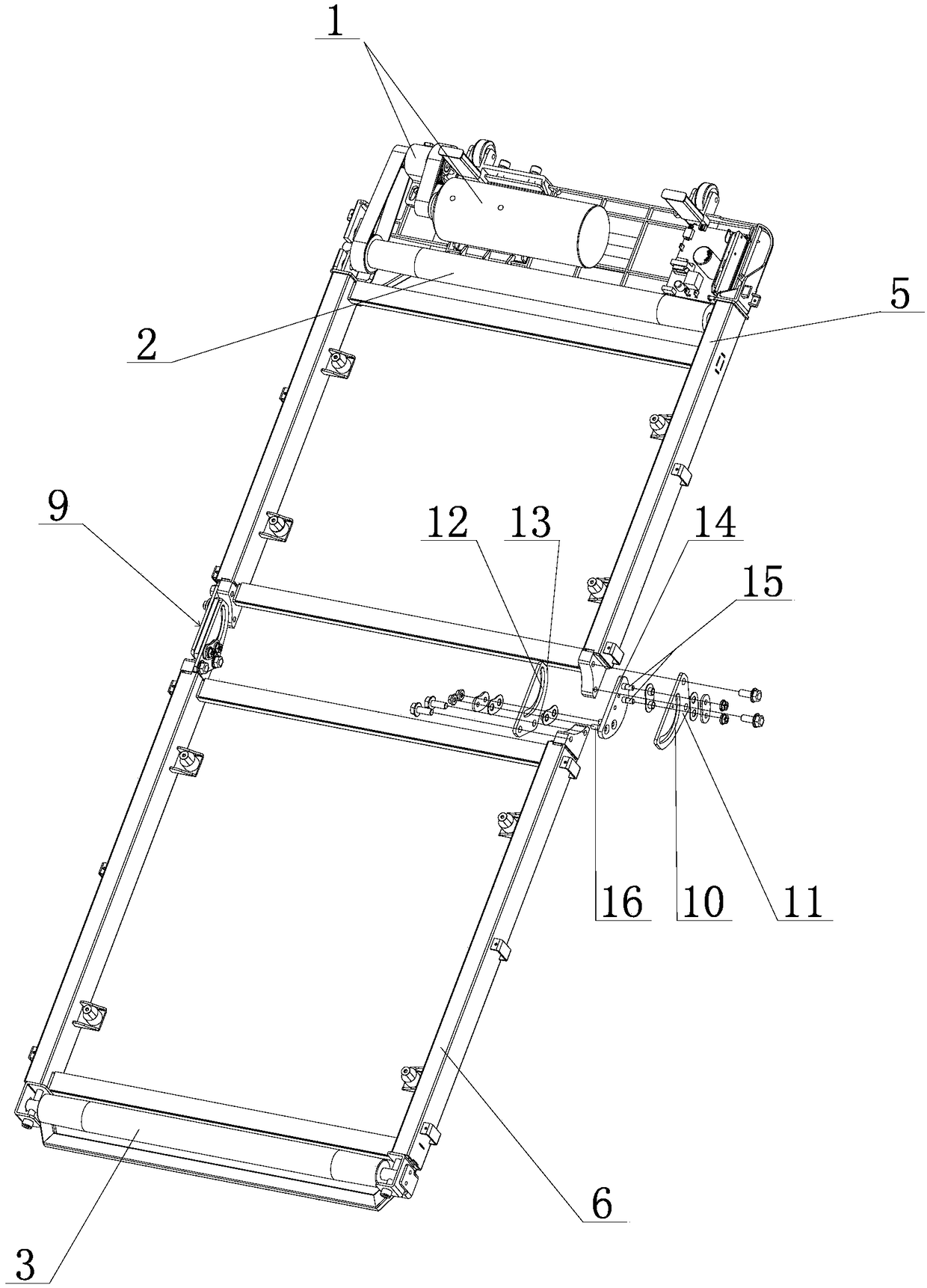 Folding mechanism for running-machine running board and running machine thereof