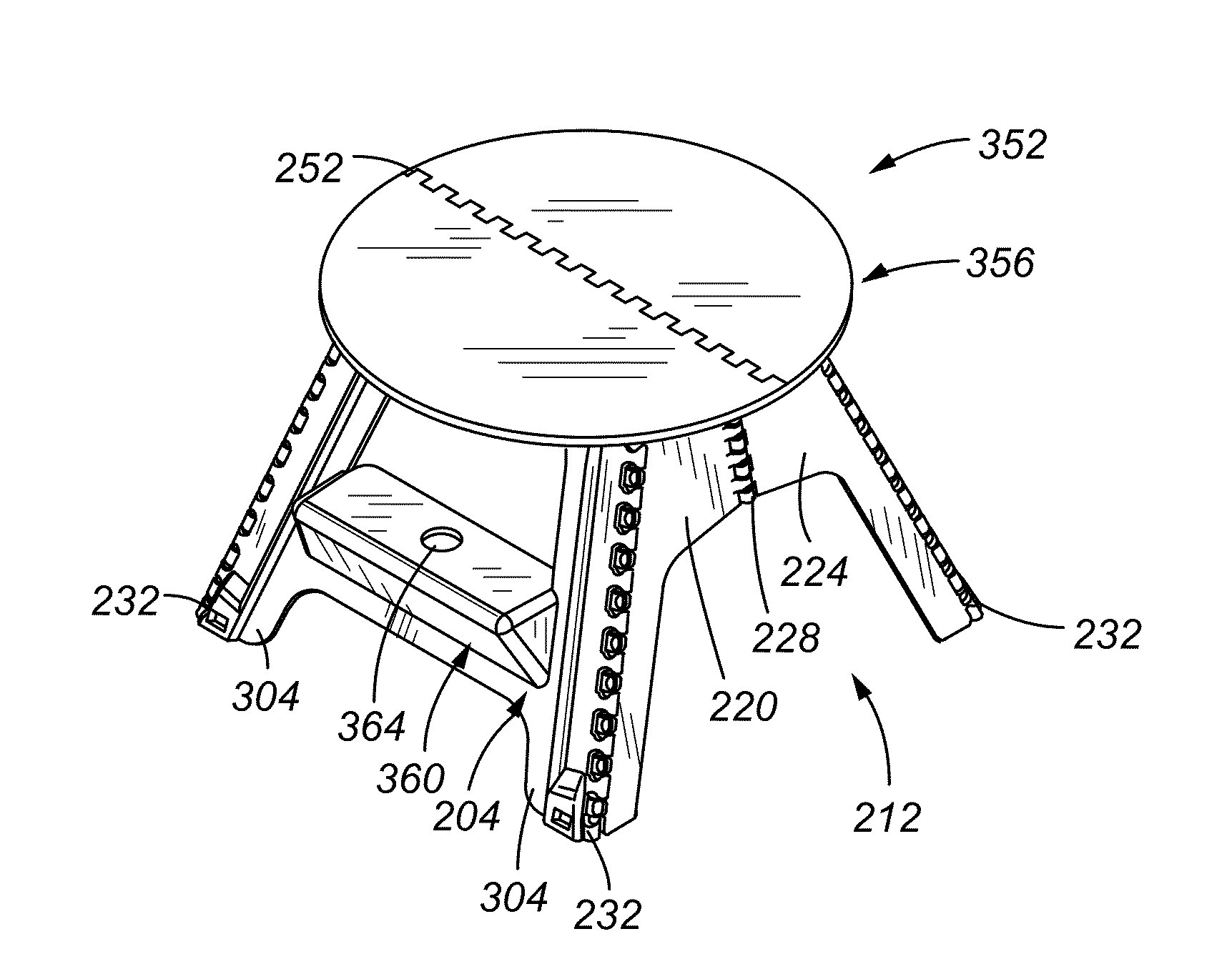 Foldable stool or table