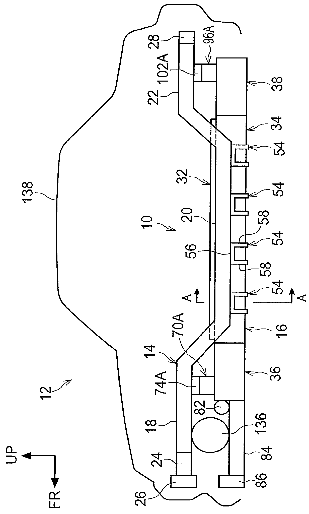 Vehicle lower portion structure