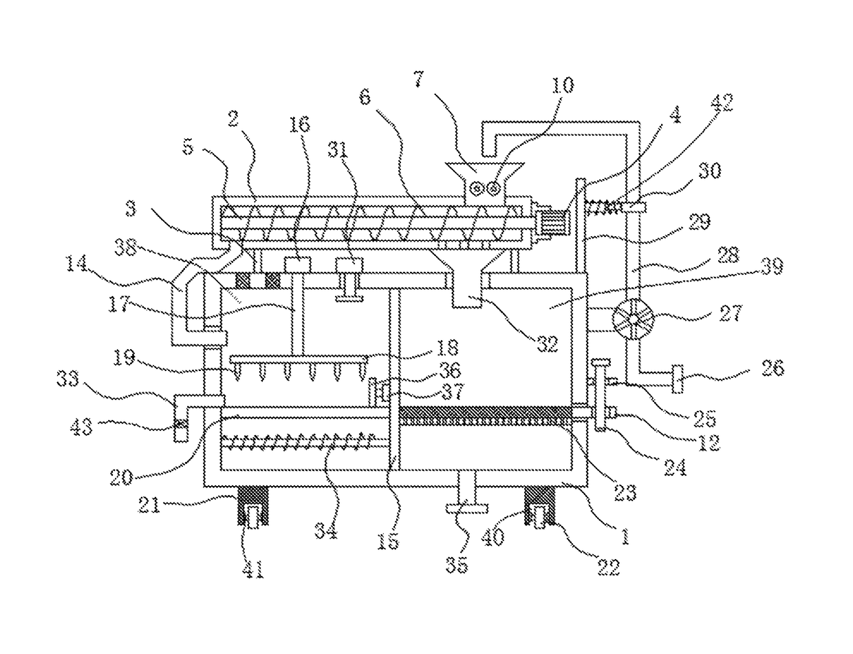 Device for separating water from sludge