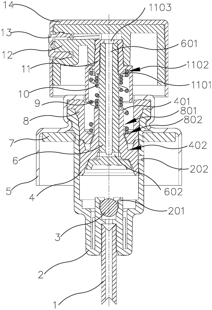 Press type external spring perfume sprayer and round trip press method thereof