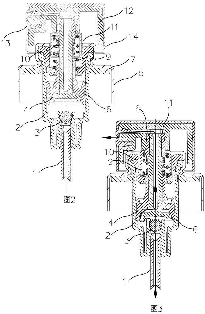 Press type external spring perfume sprayer and round trip press method thereof