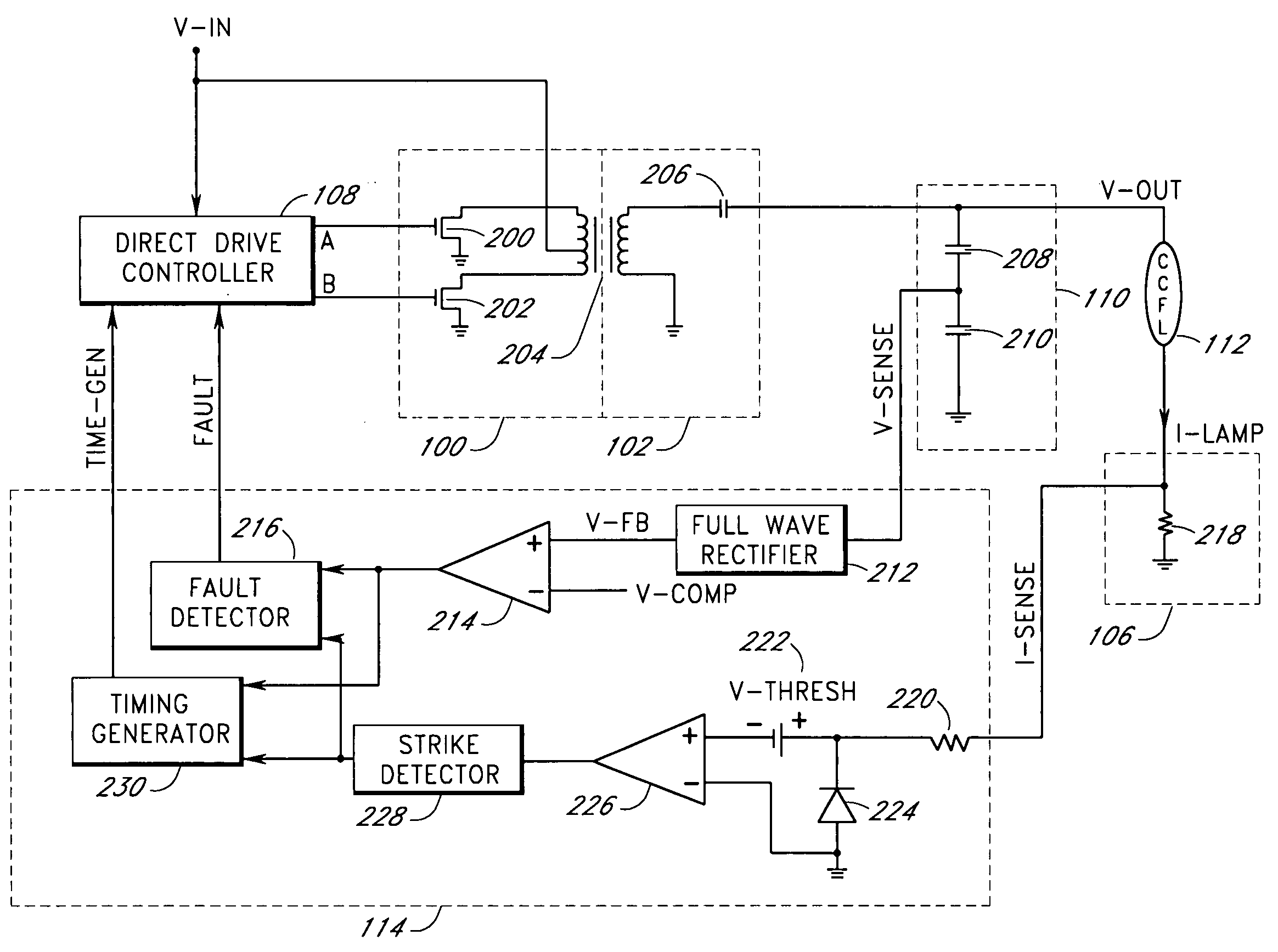 Apparatus and method for striking a fluorescent lamp