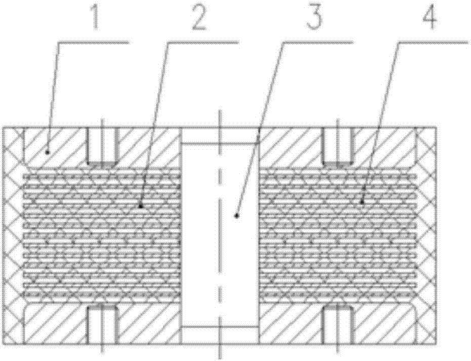 Composite damping material, and application thereof in shock isolation bearer