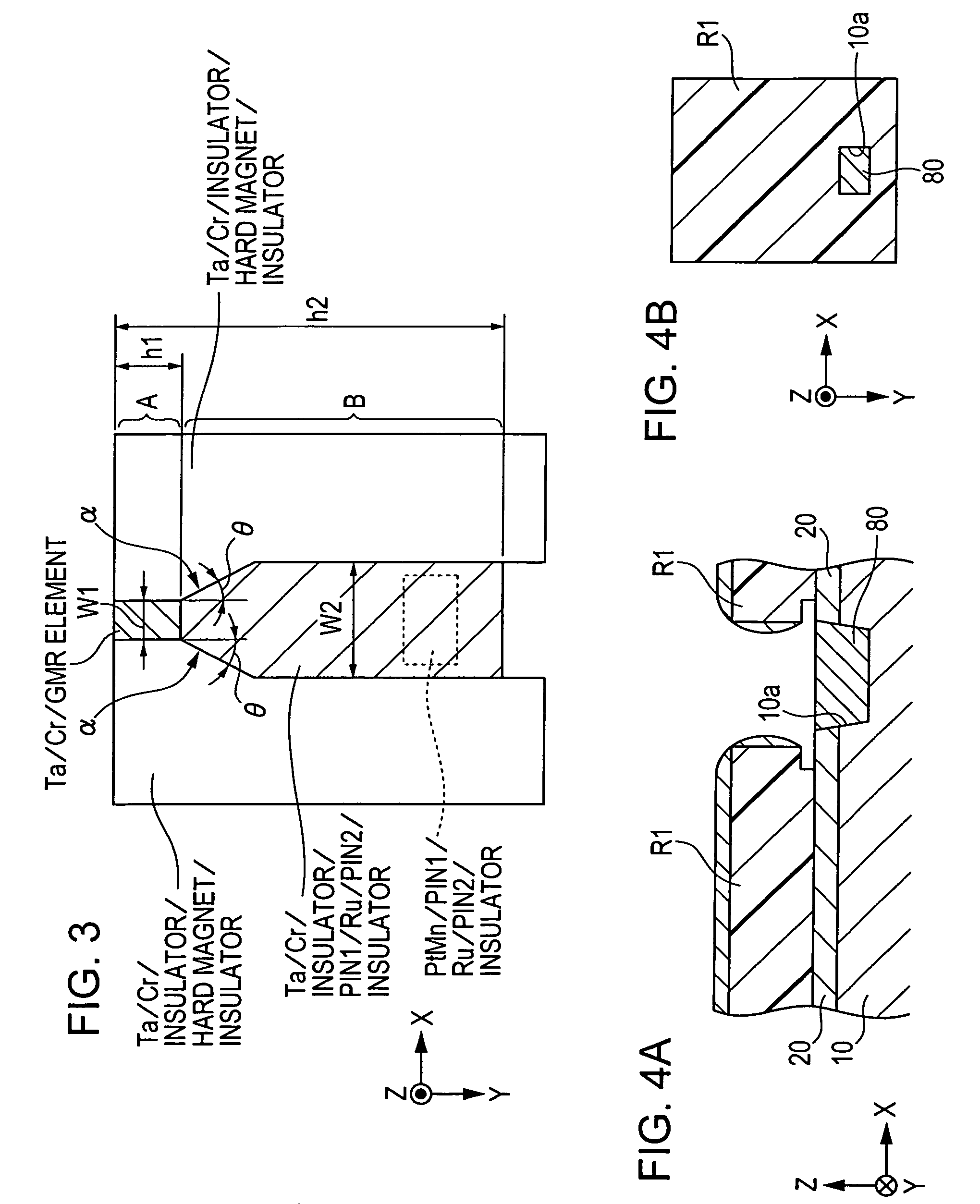 CPP giant magnetoresistive head including pinned magnetic layer that extends in the height direction