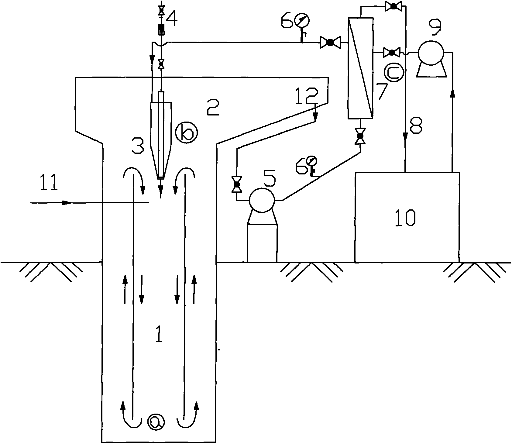 External membrane bioreactor with self-suction jet nozzle aerating function