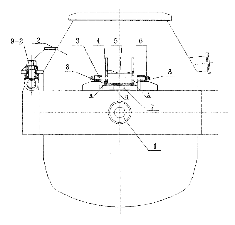 Three-supporting surface prestress blocking seat mechanism of converter