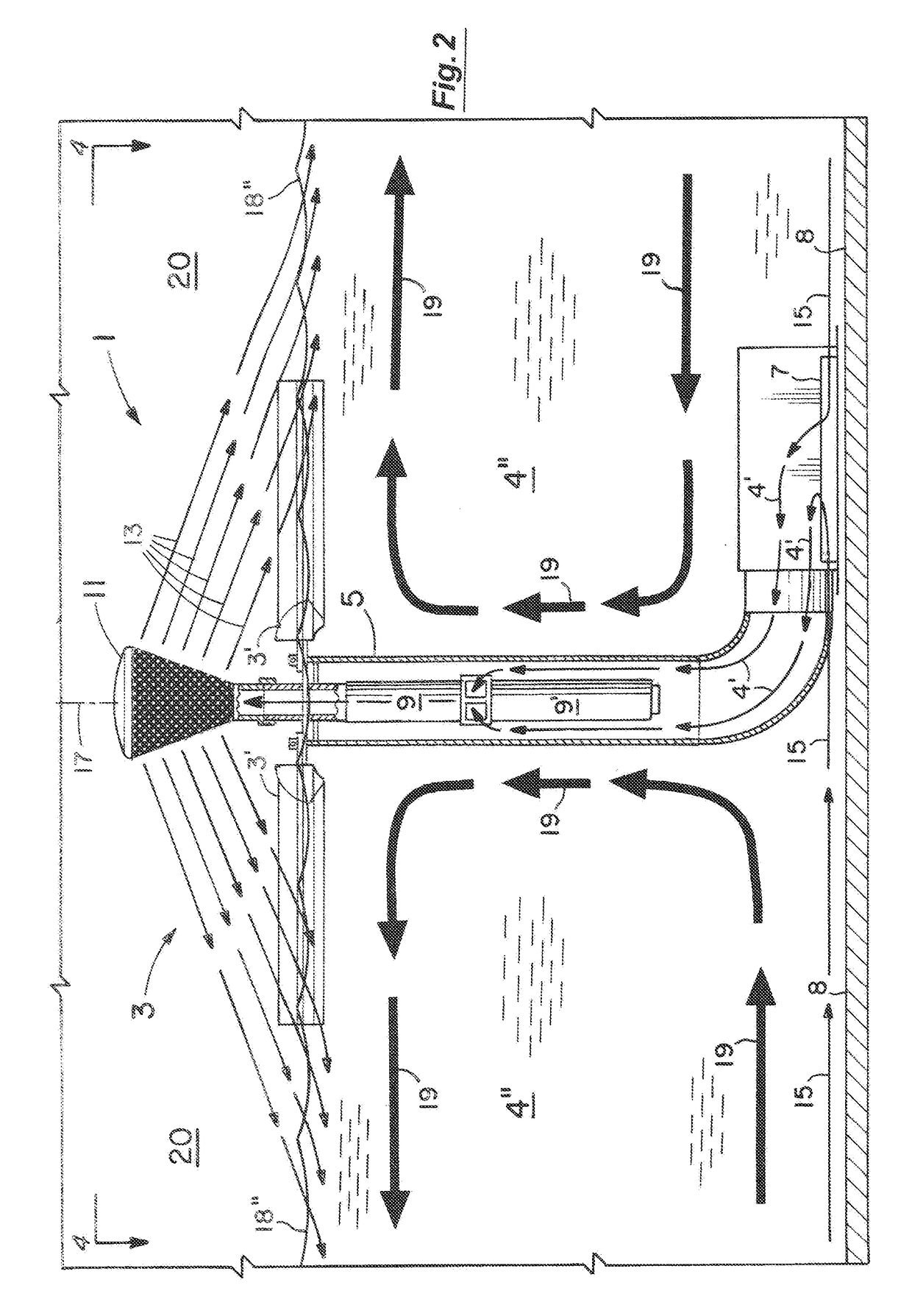 Method and apparatus for treating potable water in municipal and similar water tanks