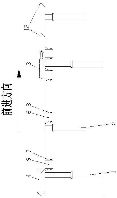 Constant-support push-pull stepping self-moving type forepoling hydraulic support and supporting method thereof