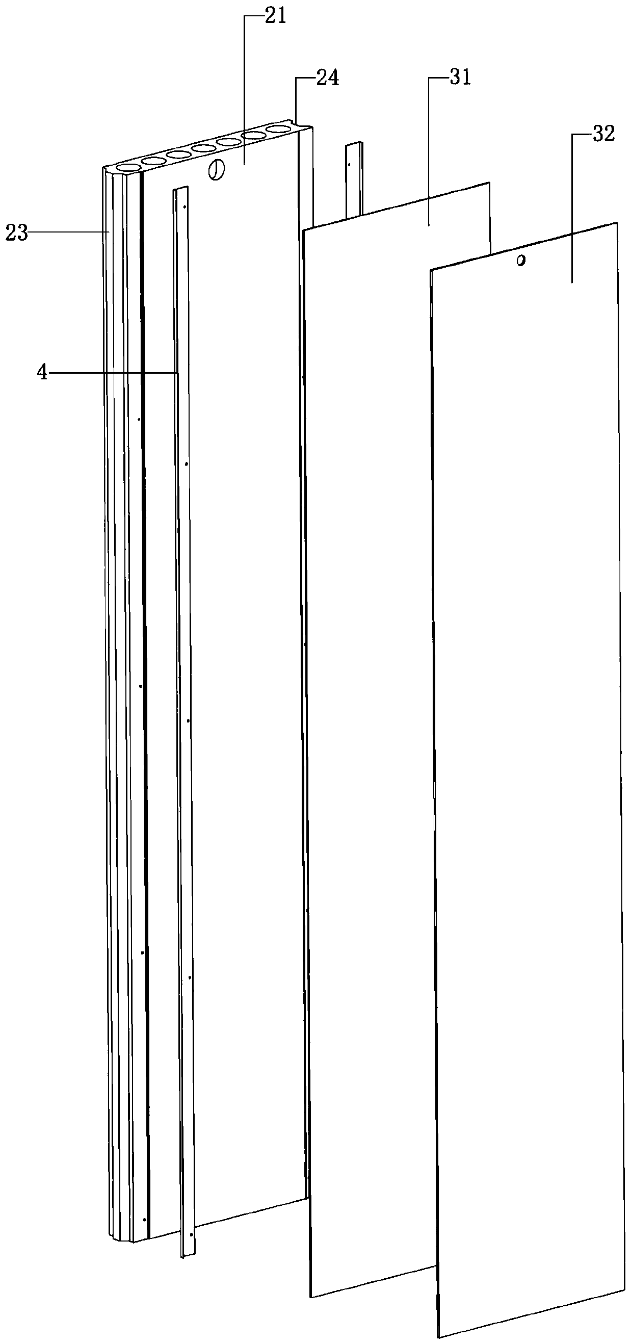 Lightweight partition wall for prefabricated building