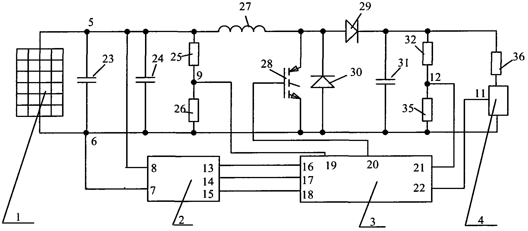 Automatic voltage regulating circuit and method for solar photovoltaic power generation system