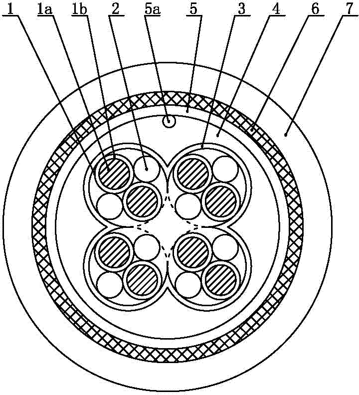 Integral shielding instrument cable for flame-retardant fireproof boat and manufacturing method thereof