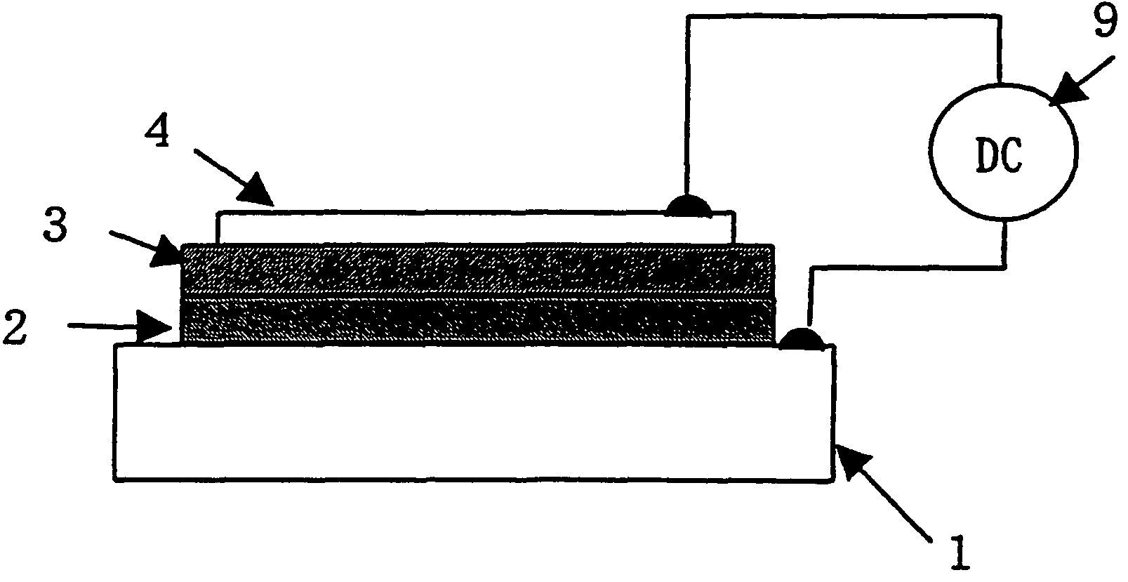 High brightness inorganic electroluminescence device driven by direct current