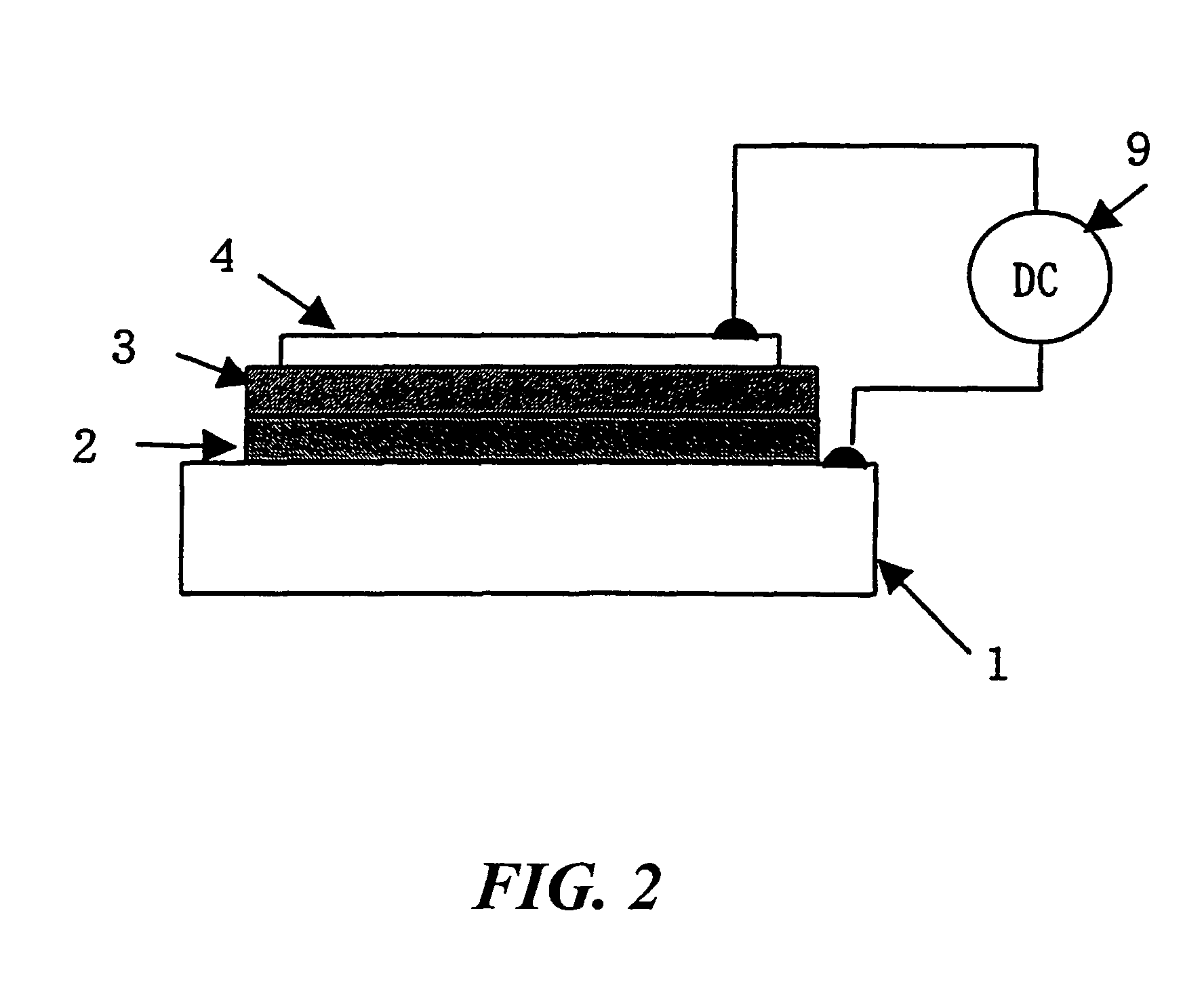 High brightness inorganic electroluminescence device driven by direct current