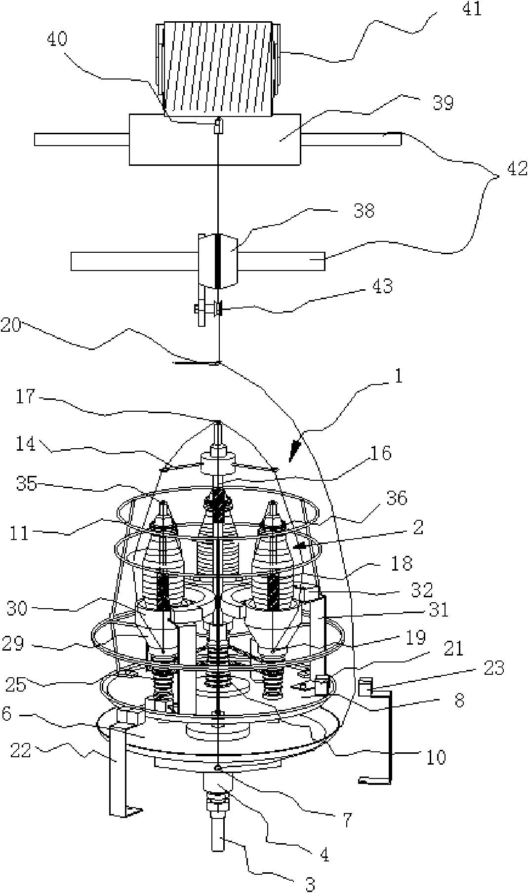 Twisting machine used for compound double twisting