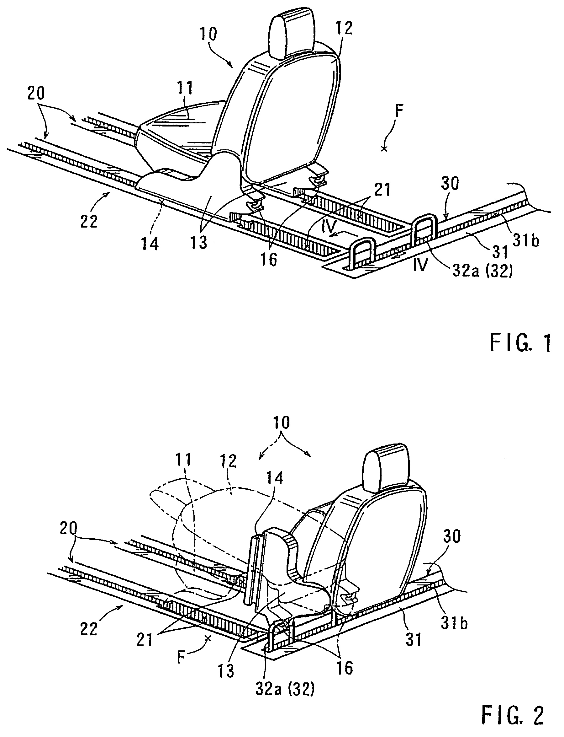 Vehicle seat moving devices