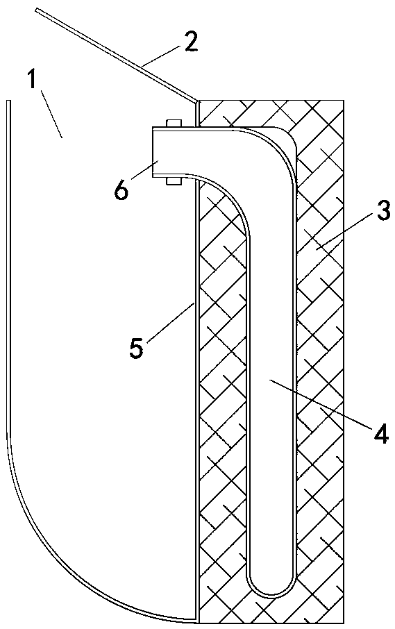 A water-cooling device for the main ditch of a blast furnace tapping ditch and its installation and use method