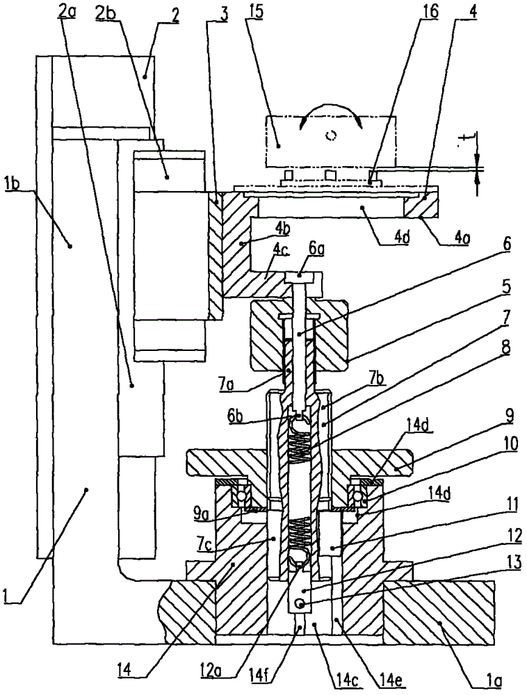 Elevating device for testing flexible gyroscope annunciator