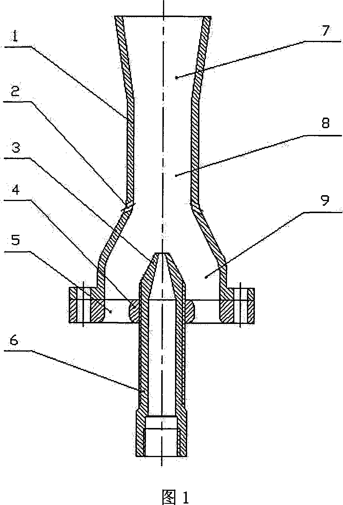 Jet current atomizing mixer for bioreactor