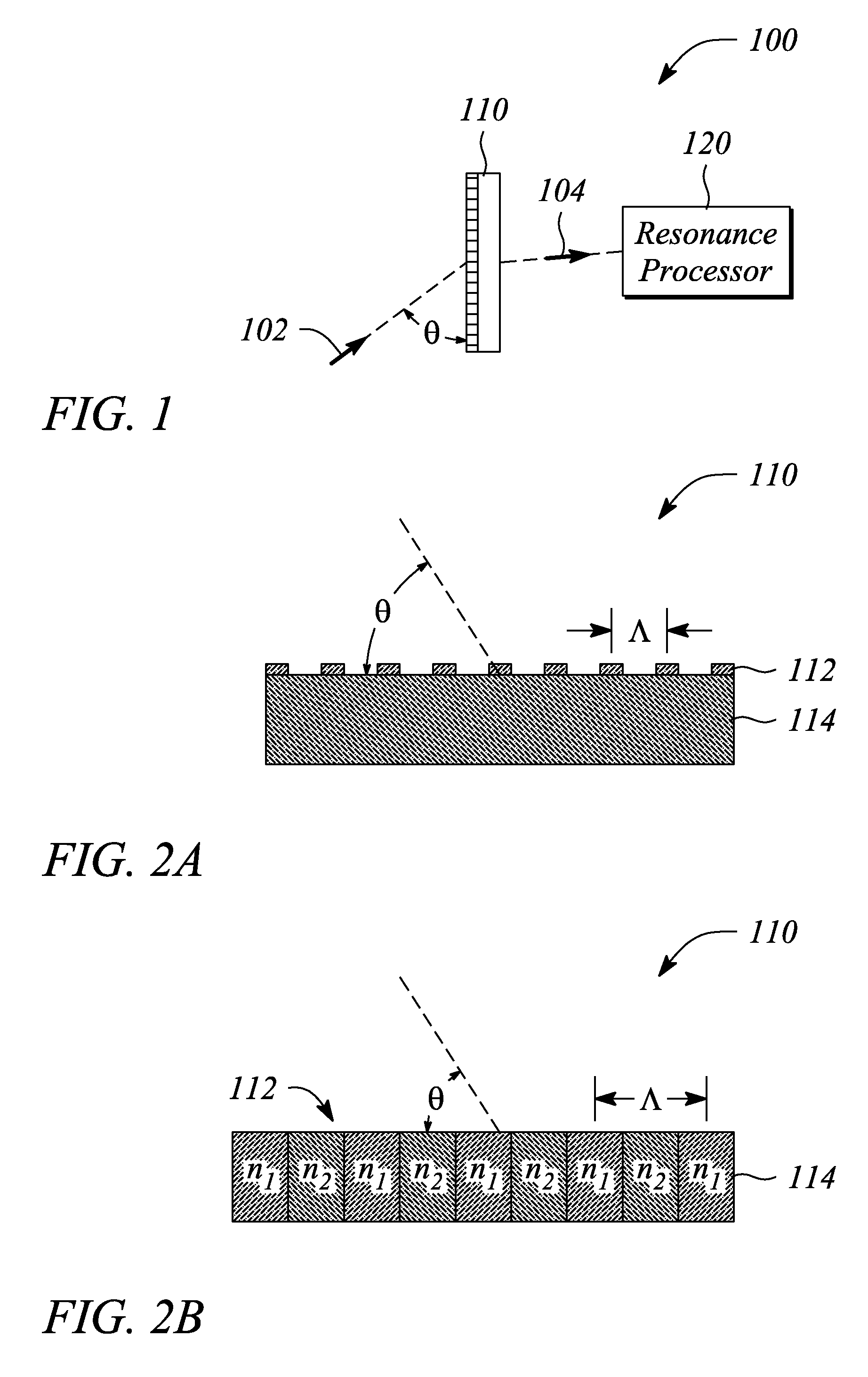 Angle sensor, system and method employing guided-mode resonance