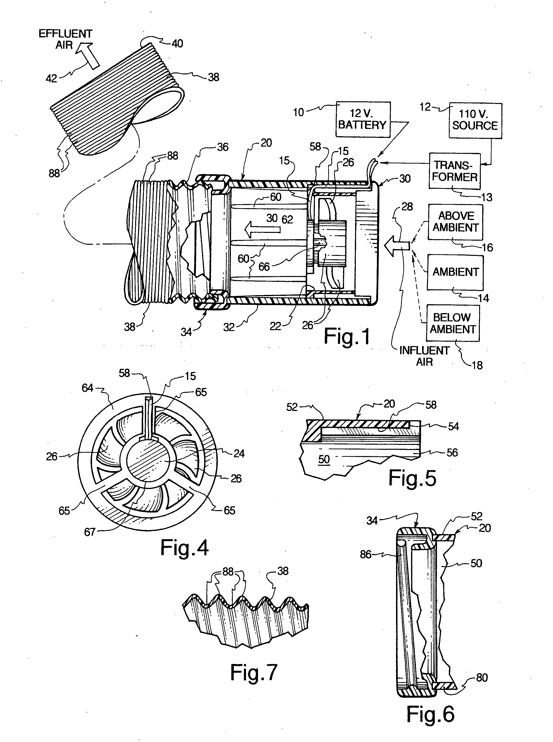 Air displacement upon a medical patient