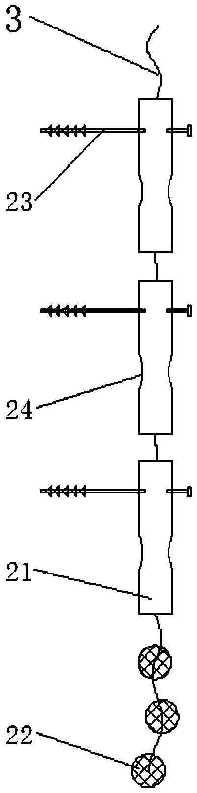 A green curtain construction method suitable for steep slope type ebb and flow zone and its floating device