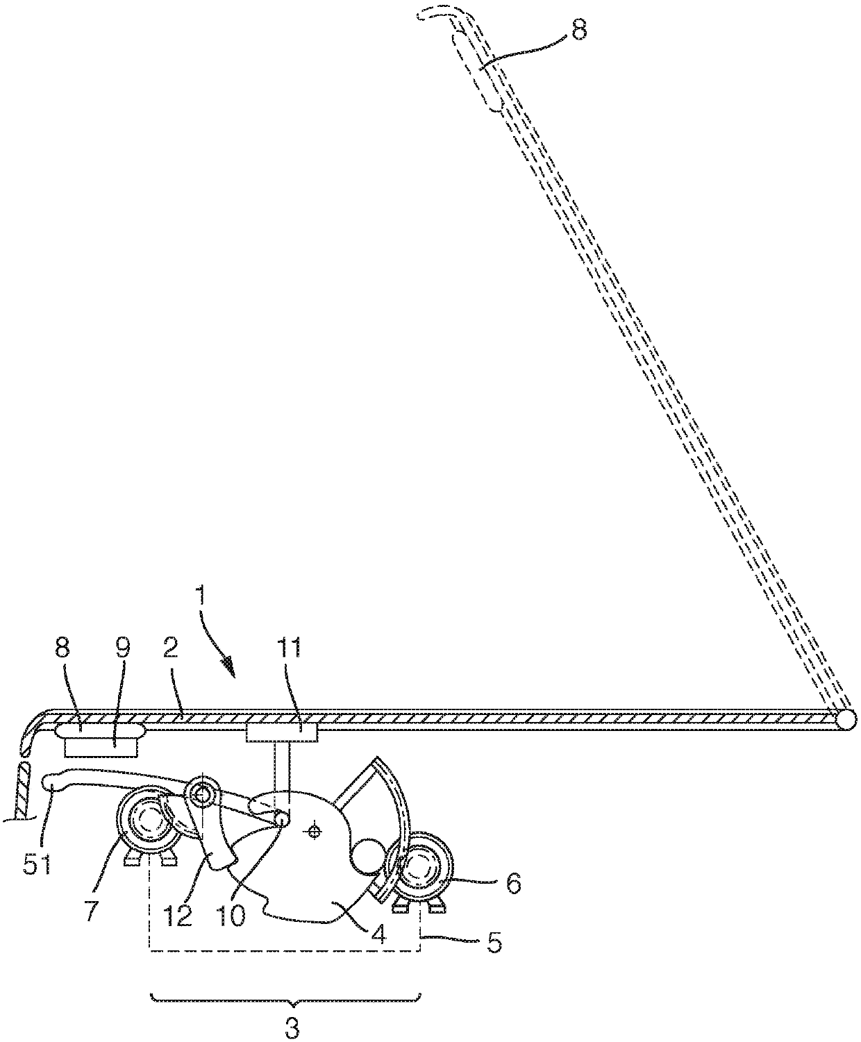 Securing device for front hoods, comprising electric drive