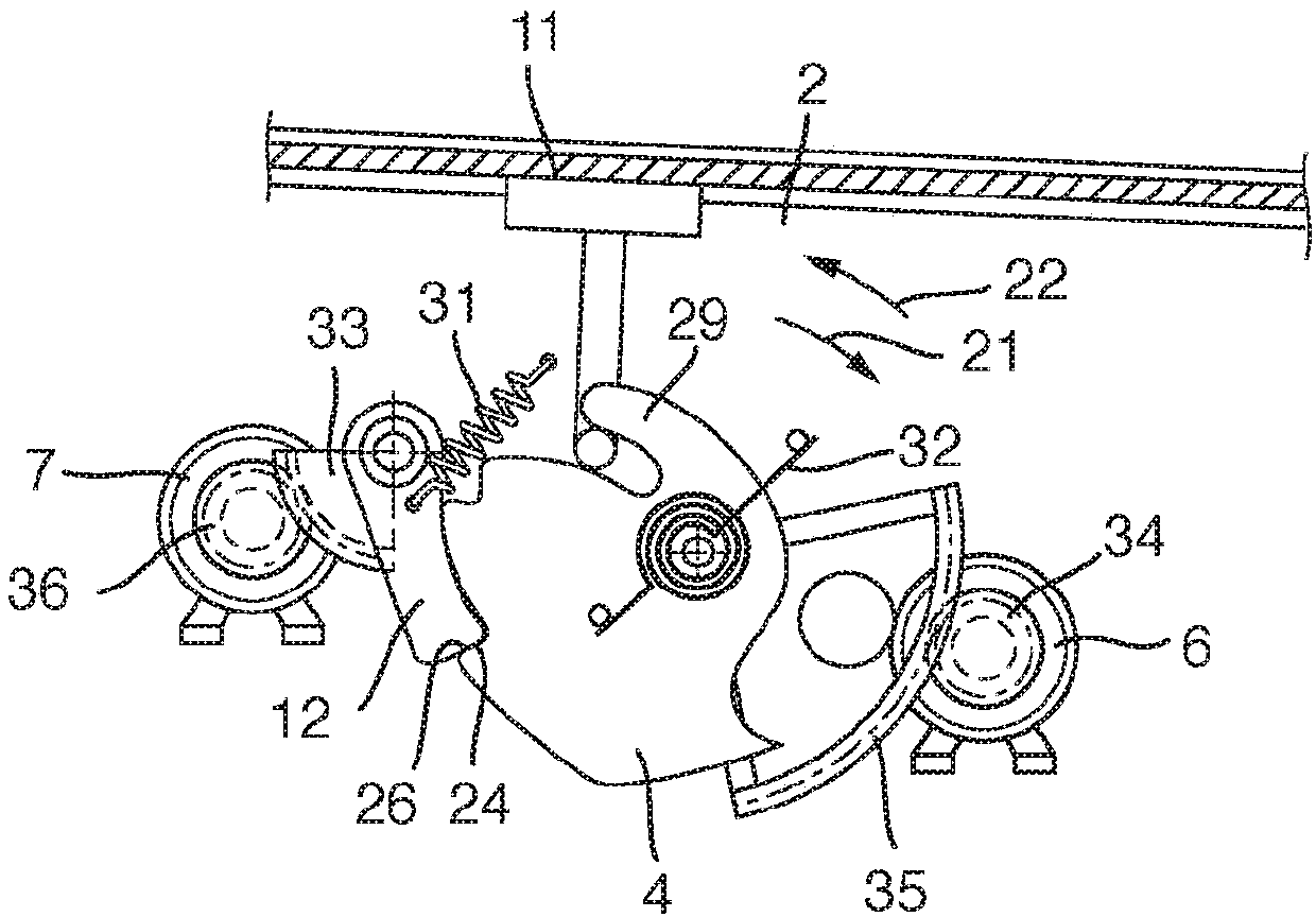 Securing device for front hoods, comprising electric drive