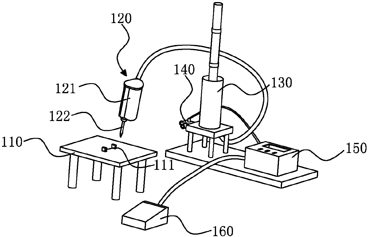 Glue outlet amount control device and method