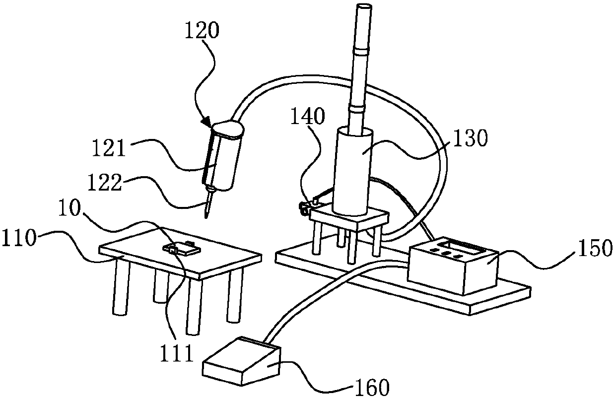 Glue outlet amount control device and method