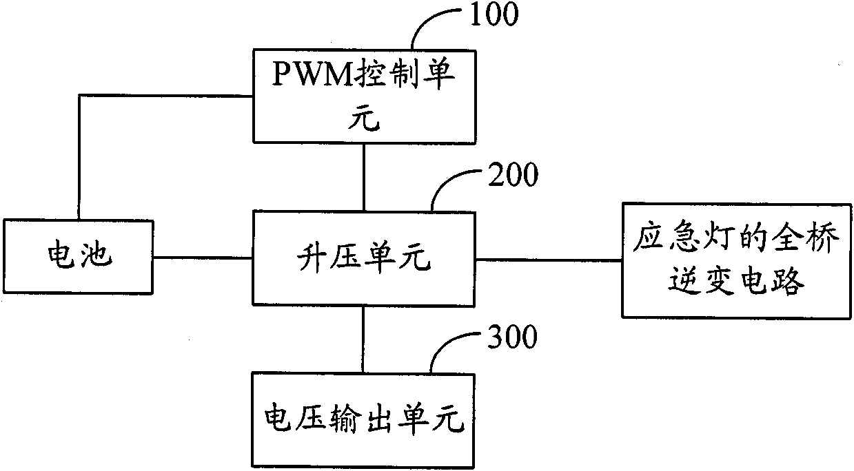 Battery booster circuit, lamp control circuit and emergency lamp