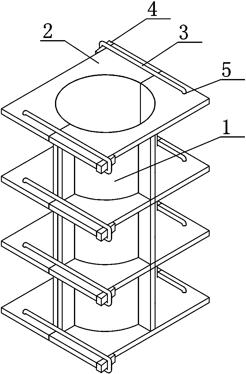 Casting construction mold for water-cooled column and water-cooled beam of heating furnace