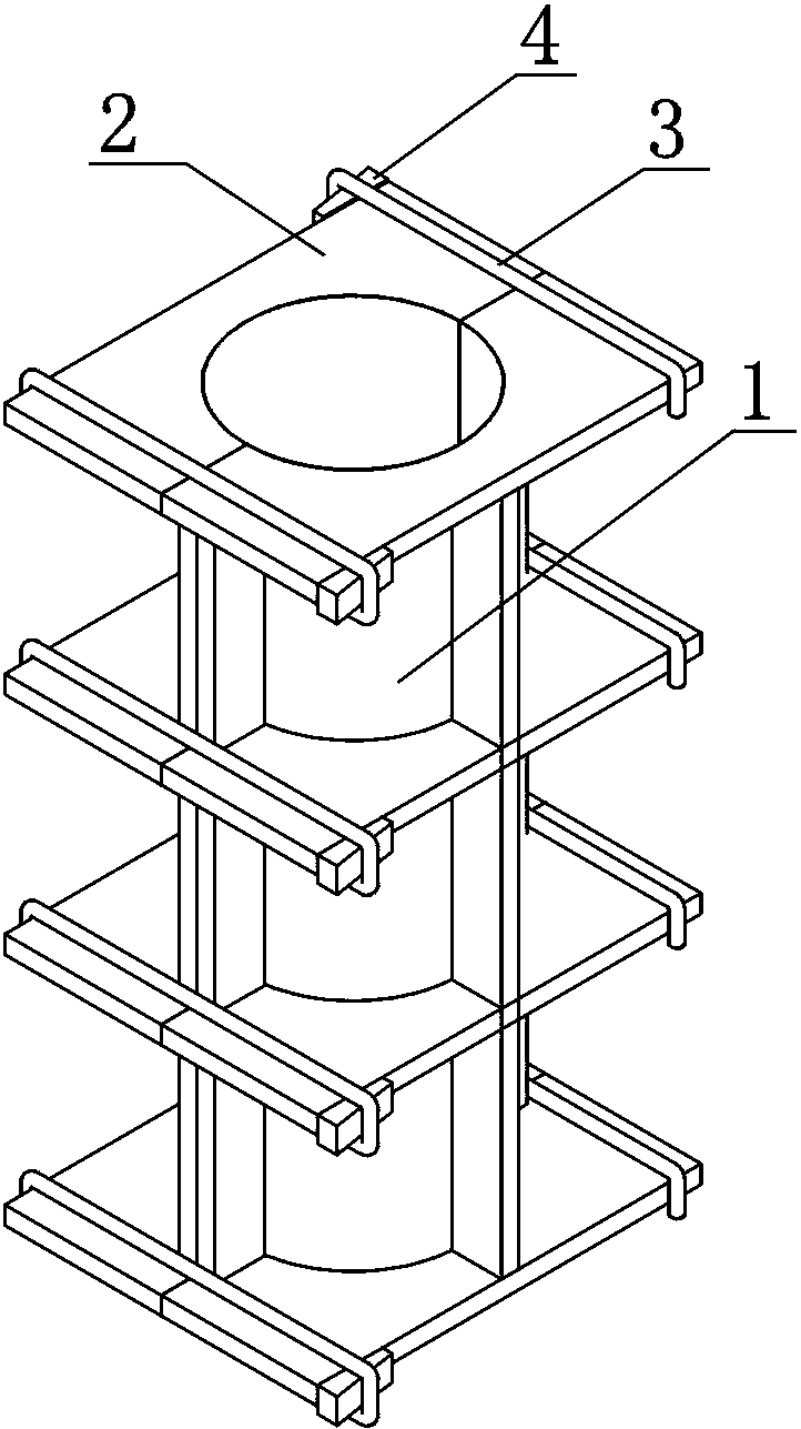 Casting construction mold for water-cooled column and water-cooled beam of heating furnace