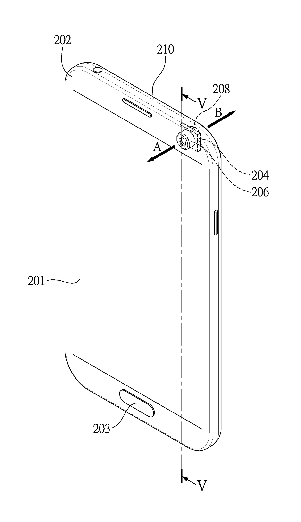 Mobile device with an image sensing module commonly used by front lens and back lens