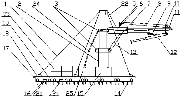 A pole-holding lattice spanning frame on both sides of the expressway