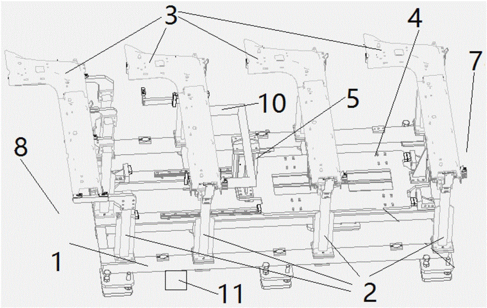 Automobile metal plate stepping conveying device