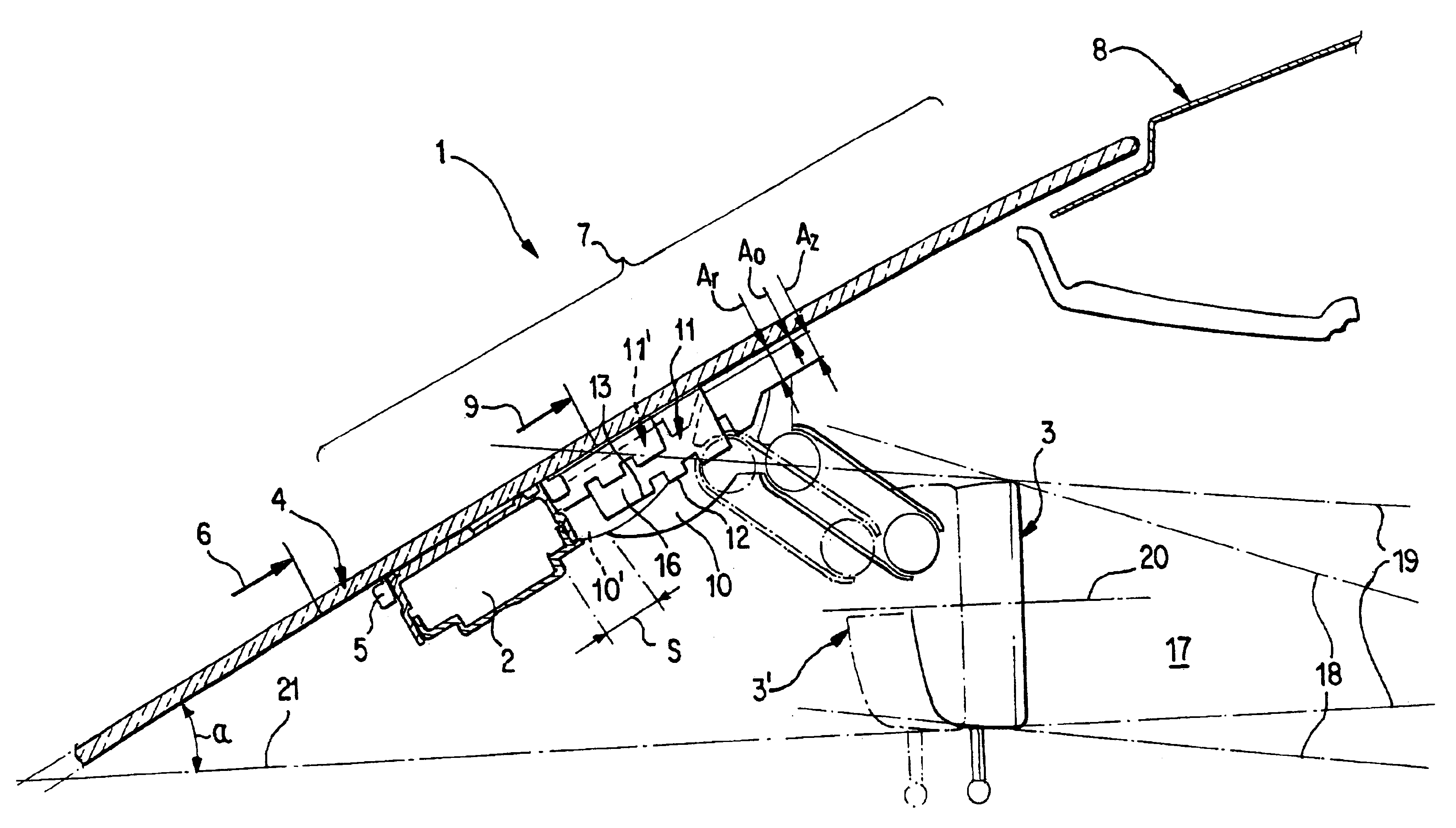 Sensor-mirror arrangement on a windshield